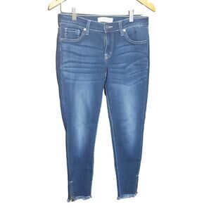 KanCan Womens Raw Hem Jeans With Ankle Zippers Size 7/27